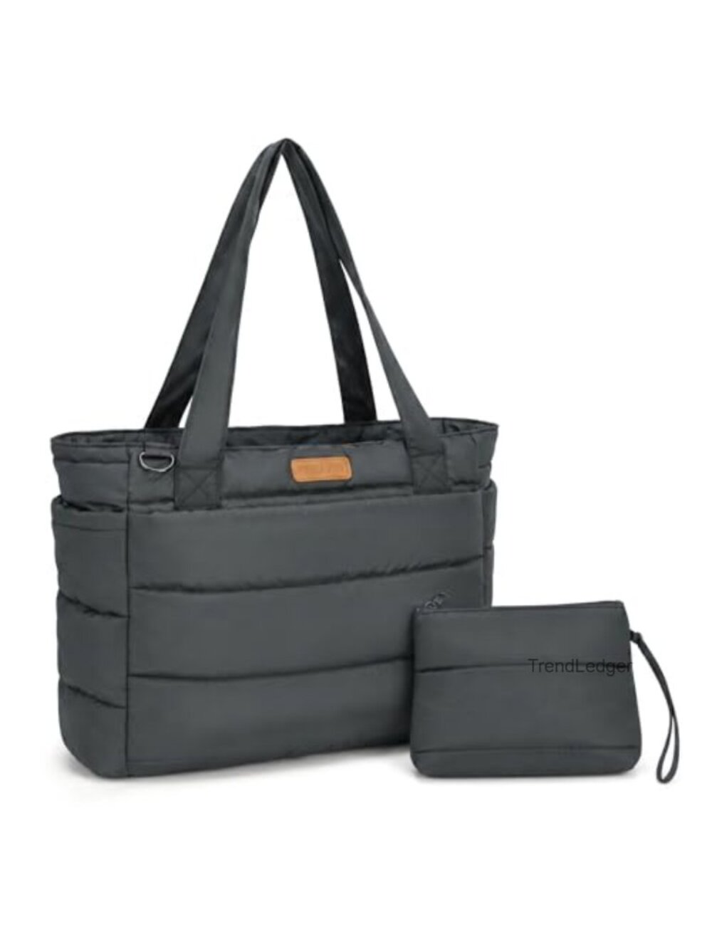 Puffer Tote Bag Lightweight 15.6" Laptop Shoulder Bag for College Work Women